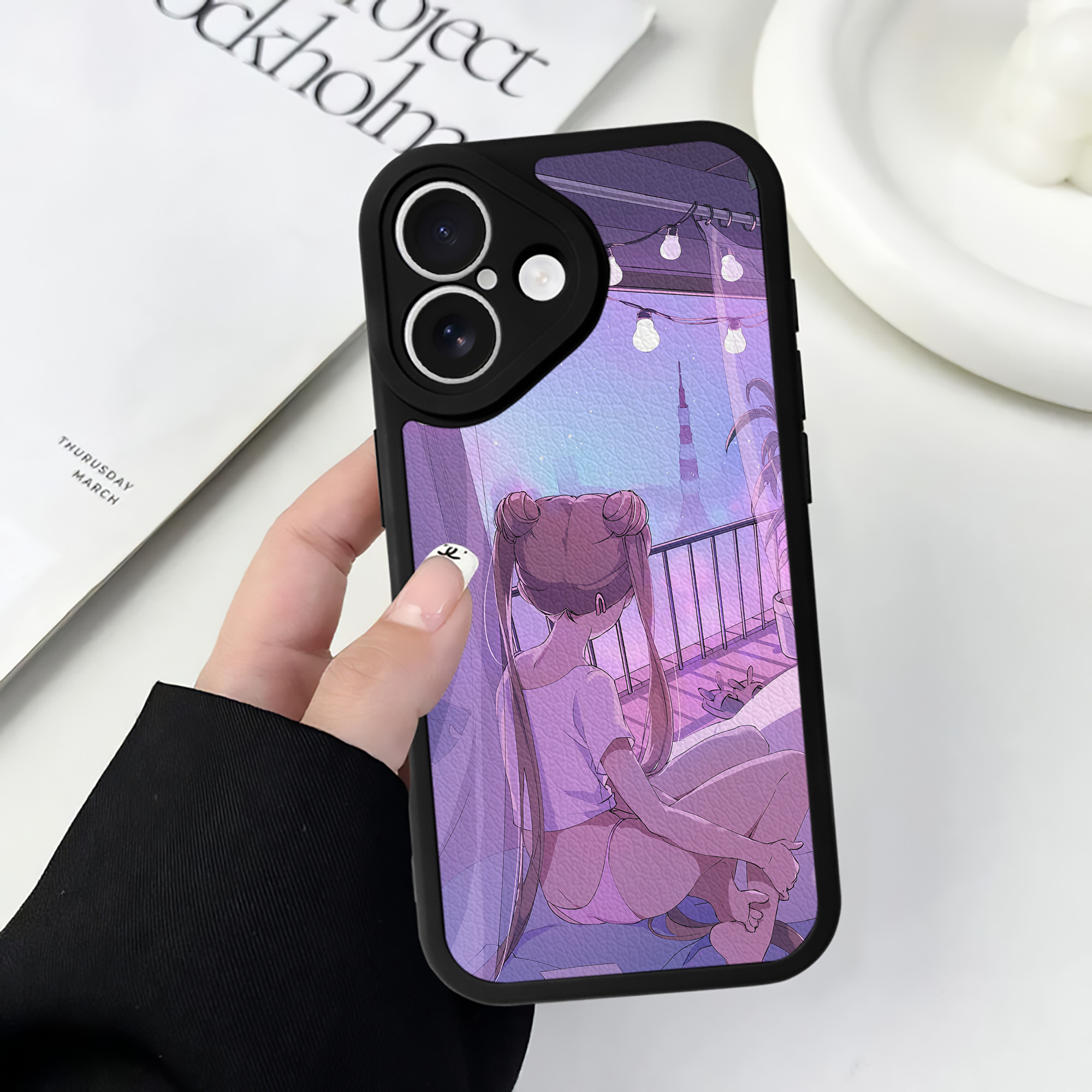 （画像用） 美少女戦士セーラームーン Sailor Moon 【iPhone 16シリーズ対応】シリコンスマホケース（レザー調） 材質：シリコン